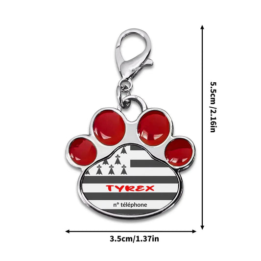 Pendentif Collier Chien Chat Forme de Patte Personnalisable (Livraison Gratuite)