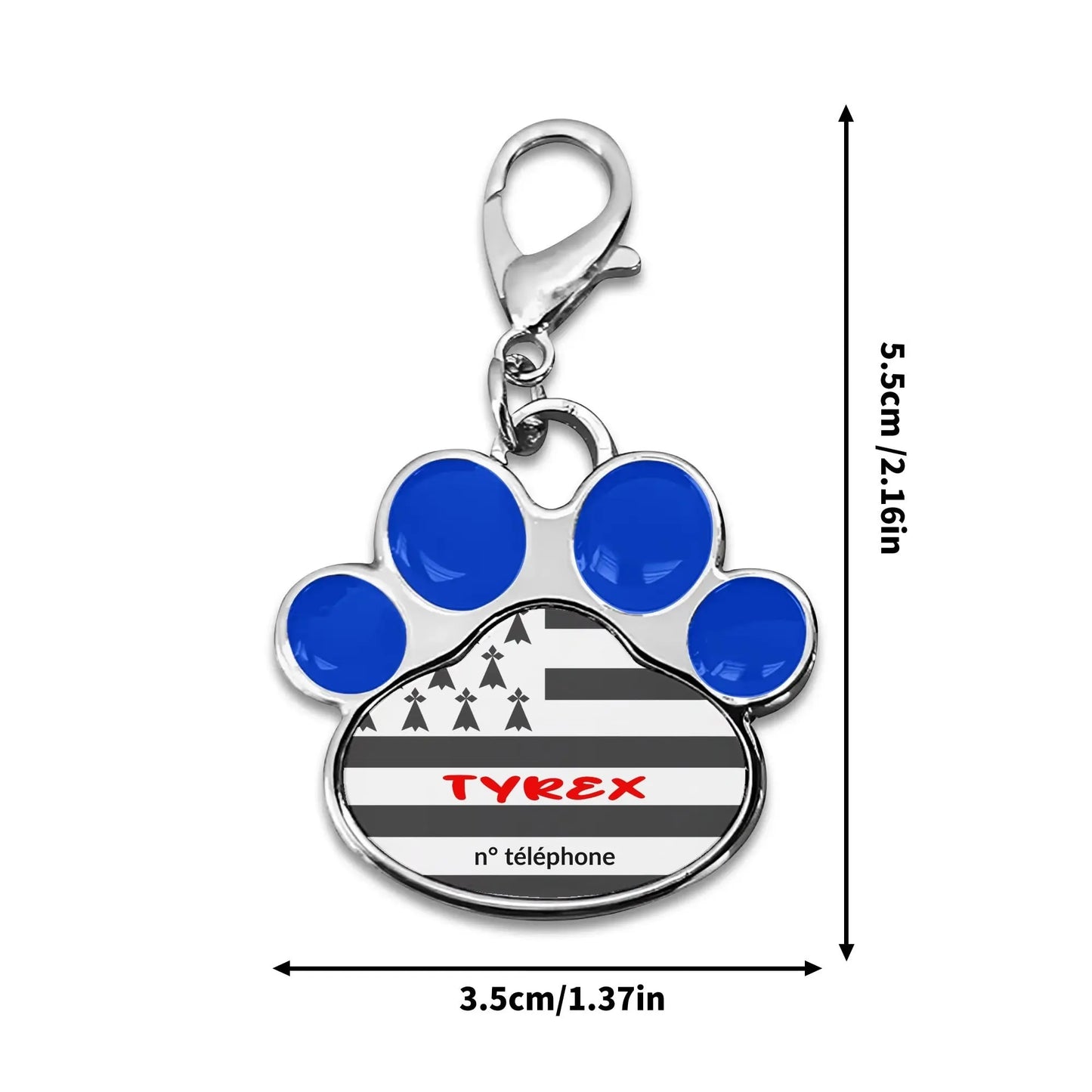 Pendentif Collier Chien Chat Forme de Patte Personnalisable (Livraison Gratuite)