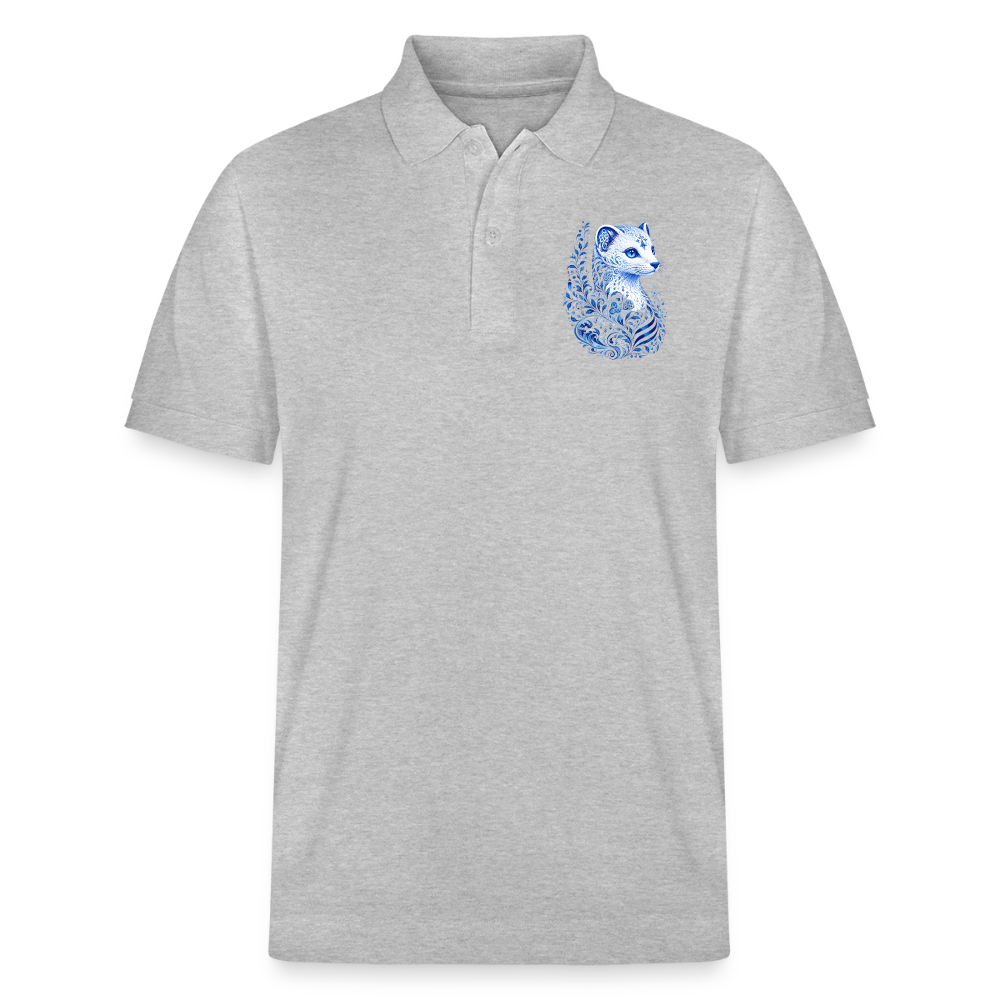 Polo Unisexe Bio Croix Celtique - gris chiné