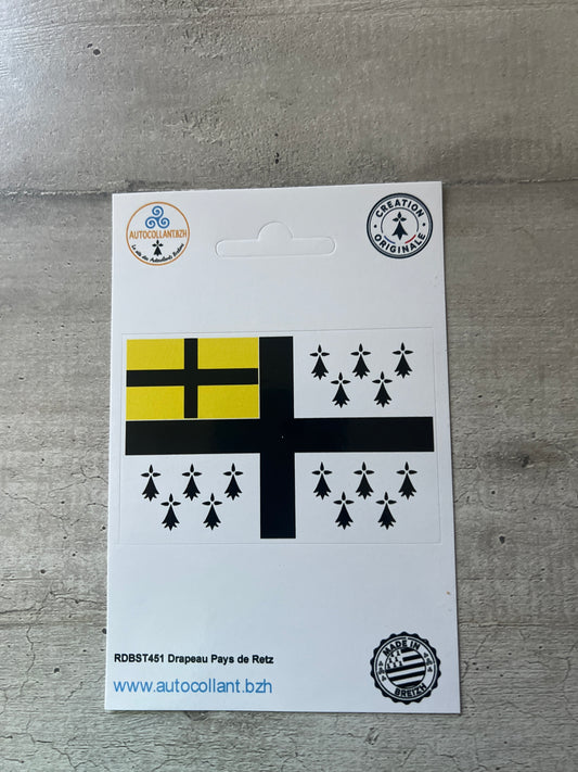 Autocollant Drapeau Pays de Retz – 9x6 cm