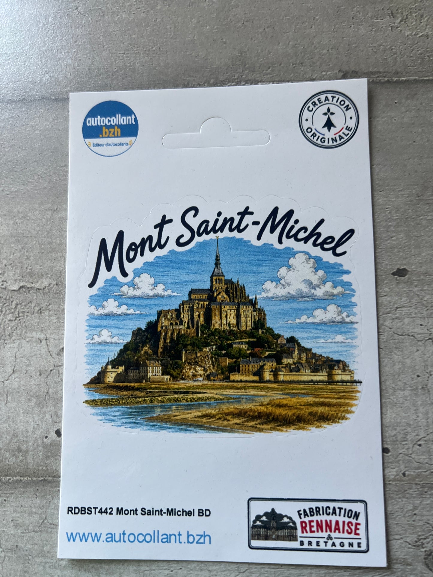 Autocollant Mont Saint Michel Style BD – 9x7,5 cm