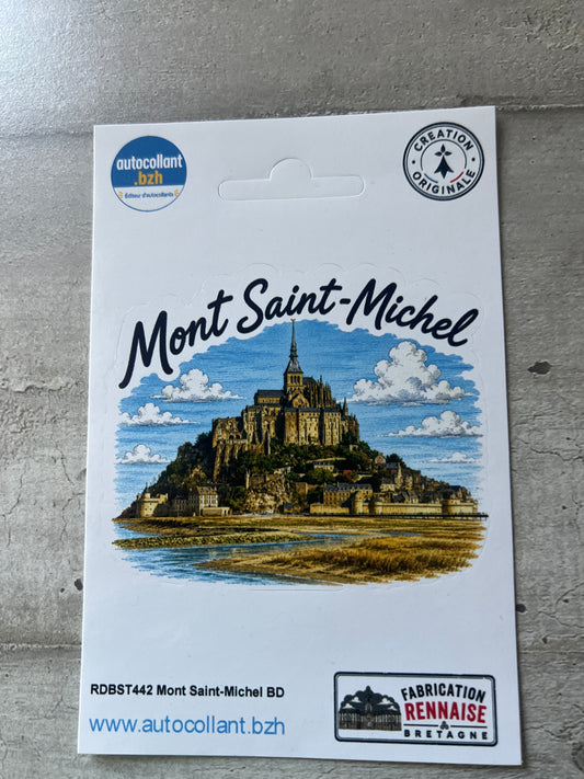 Autocollant Mont Saint Michel Style BD – 9x7,5 cm