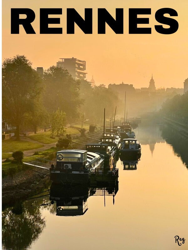 Affiche Rennes Quai ST Cyr 40x30 cm