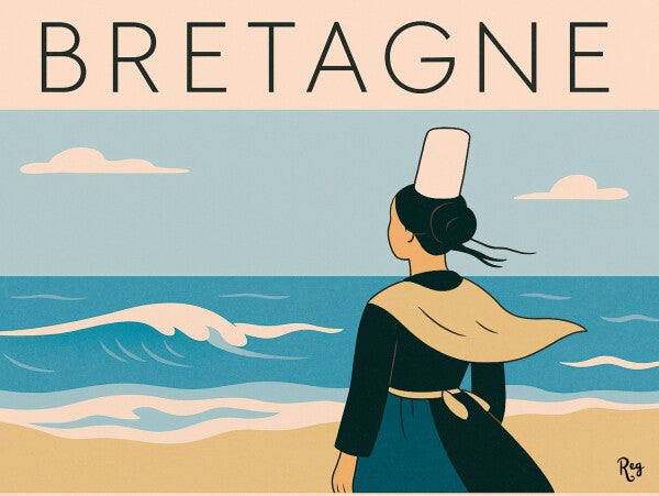 Affiche “Bigoudène face à la mer” 40x30 cm