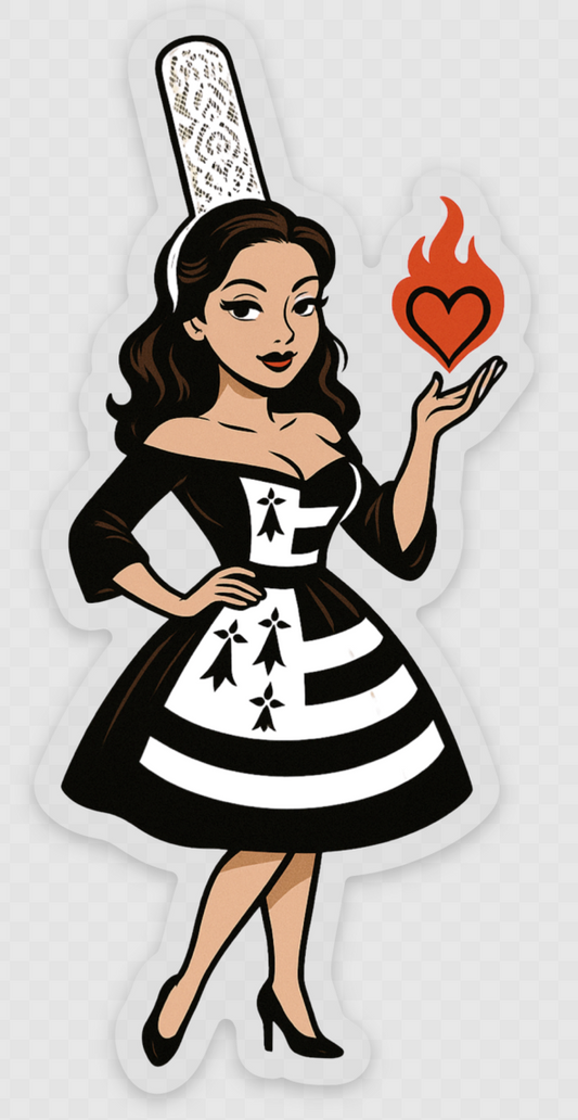 Autocollant Transparent Bigoudène Feu de Breizh