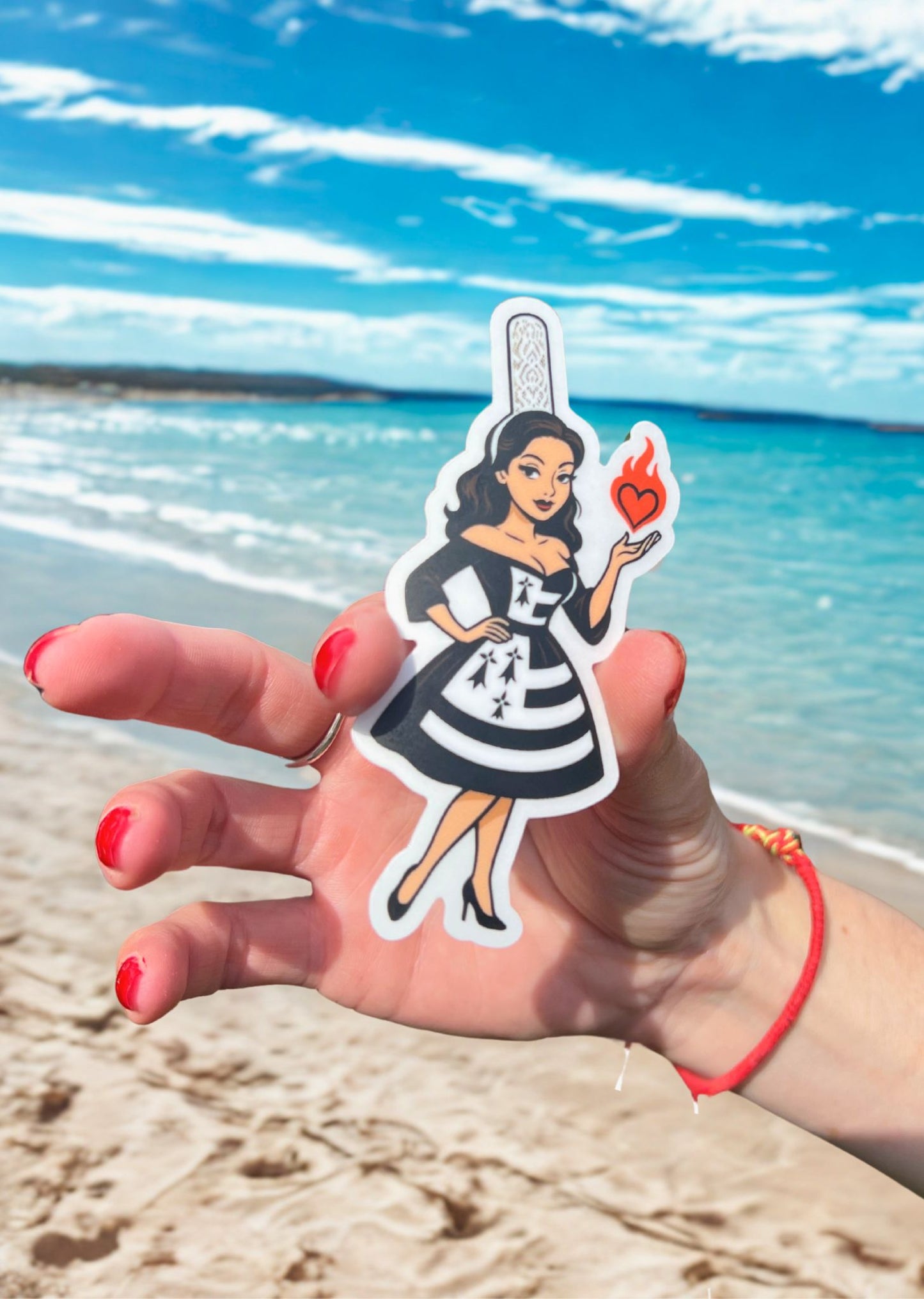 Autocollant Transparent Bigoudène Feu de Breizh