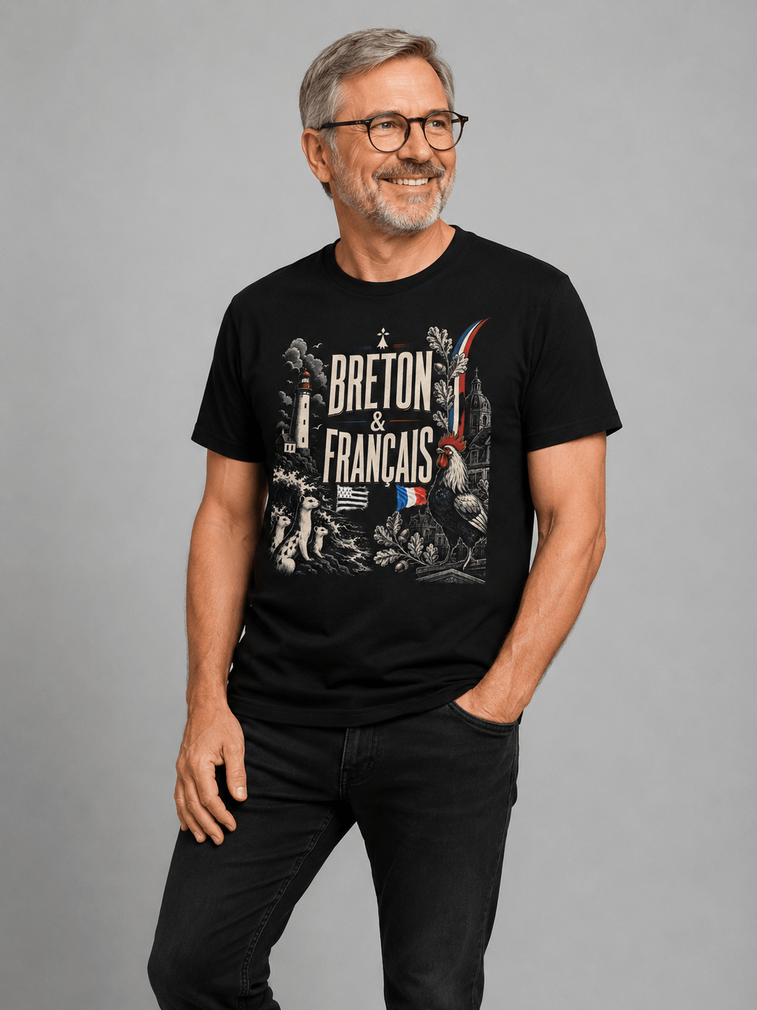 T-shirt Noir Breton & Français