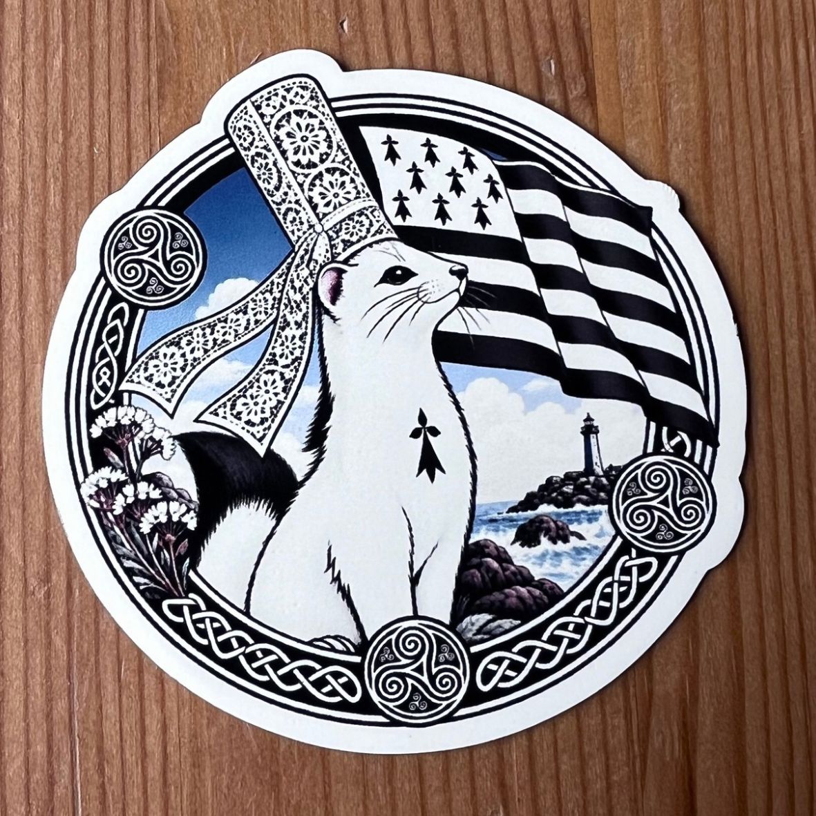 Magnet Hermine des Côtes Bretonnes – 7 × 7 cm