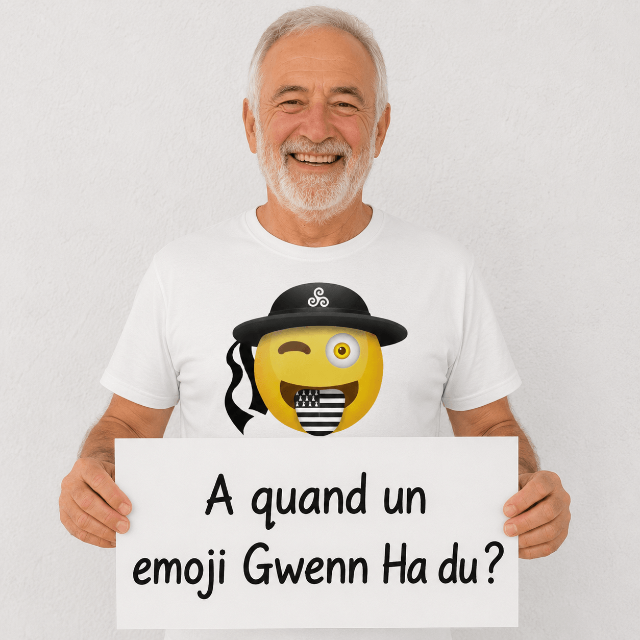 Tee-shirt Emoji Breton Tire la Langue – Humour Breton