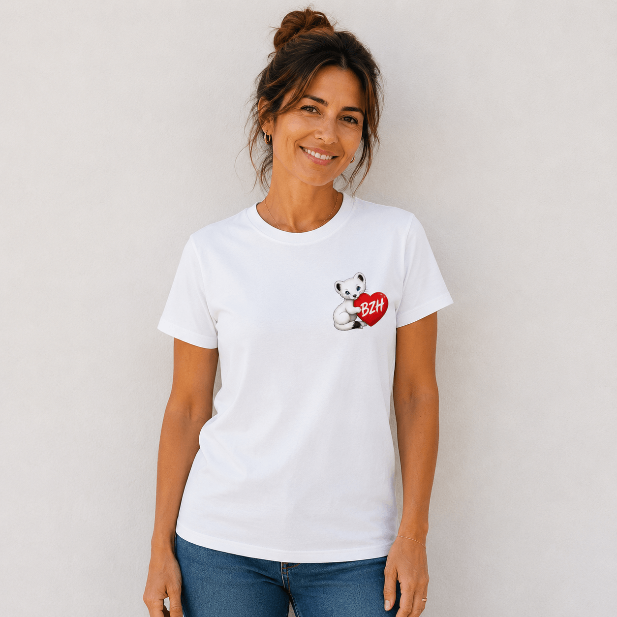 T-shirt Bio Hermine Coeur BZH