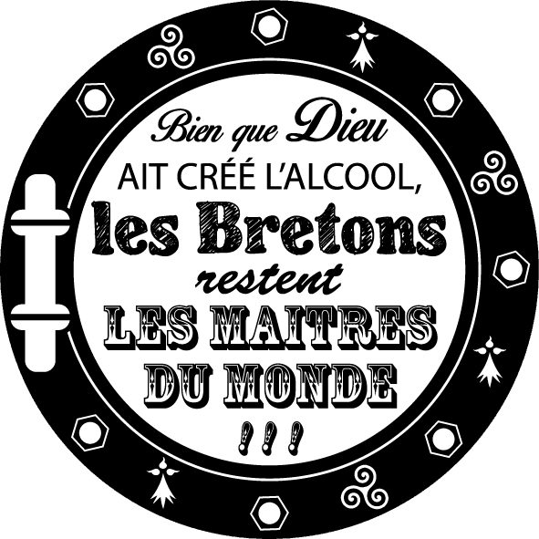 Autocollant Breton Bien que Dieu est créé l'Alcool - Autocollant BZH