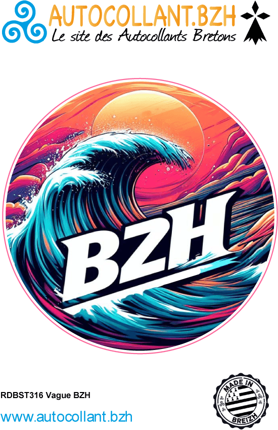 Autocollant Vague BZH - La Bretagne en couleurs