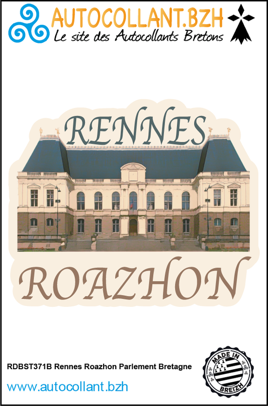 Autocollant Pédécoupé Rennes Roazhon Parlement de Bretagne