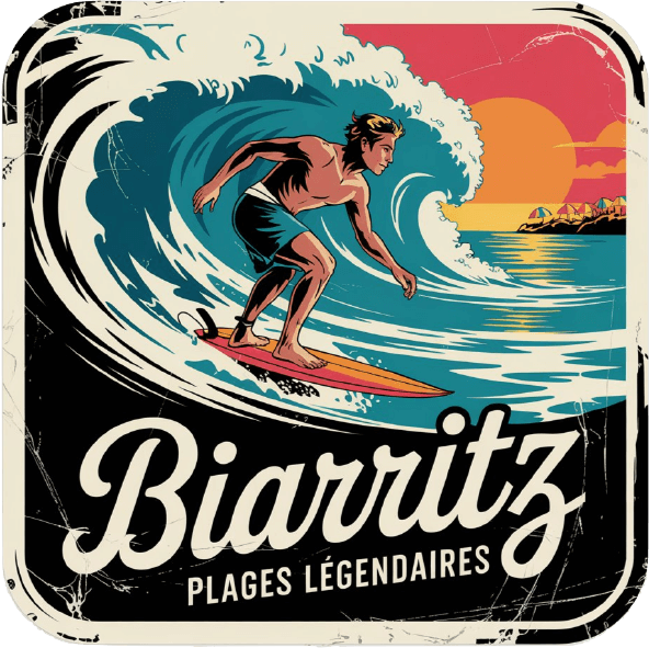 Autocollant Biarritz Plages Légendaires