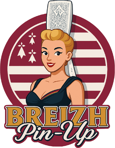 Autocollant Breizh Pin-Up – Bigoudène vintage | 10,6 x 8,6 cm – Fabriqué en Bretagne