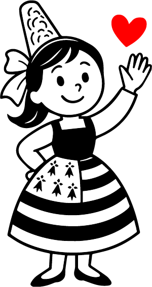 Autocollant Bigoudène P'tit Coeur Fabrication 100 % Bretonne