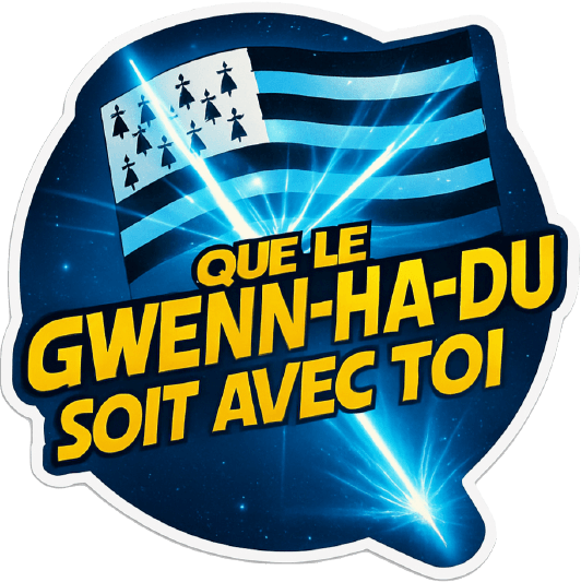 Autocollant Que le Gwenn-ha-du soit avec toi