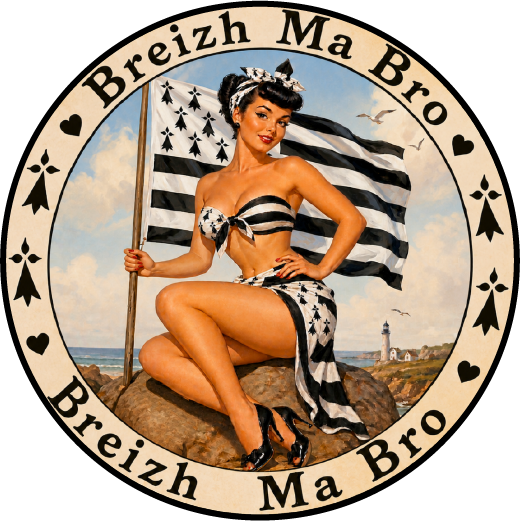 Autocollant Breton Pin’Up « Breizh Ma Bro » – Fabrication Bretonne