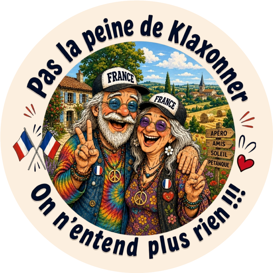 Autocollant 15 cm “Pas la peine de klaxonner” – Sticker humour France