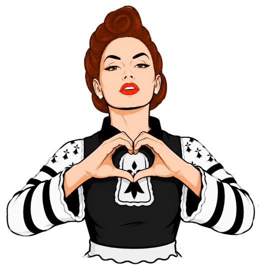 Autocollant La Bretonne qui aime – Sticker Breton 9x9 cm
