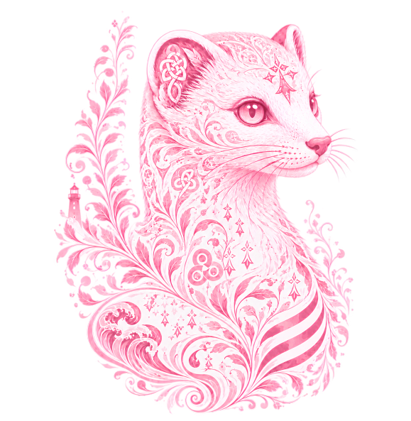 Autocollant Hermine de Bretagne Stylisée – Rose