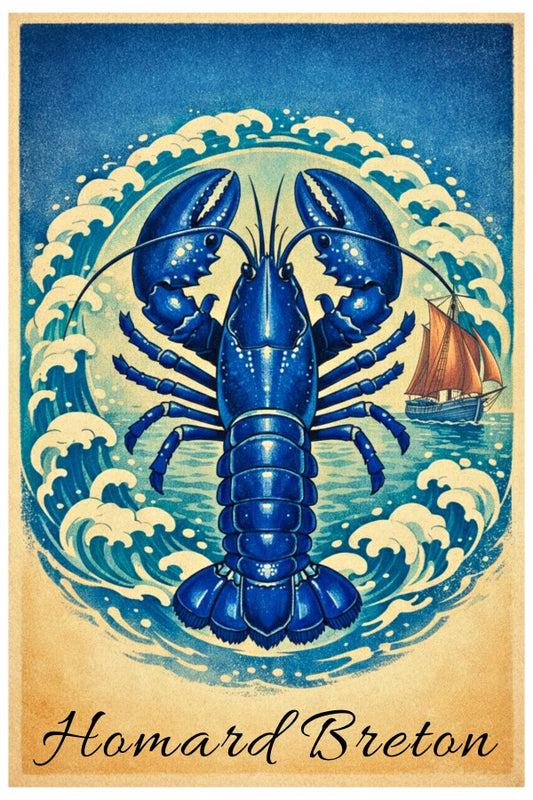 Homard Breton Poster Vintage