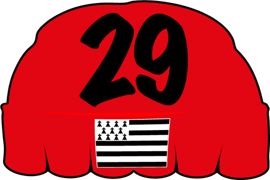 Autocollant Bonnet Rouge Drapeau Breton n° de Département - Autocollant BZH