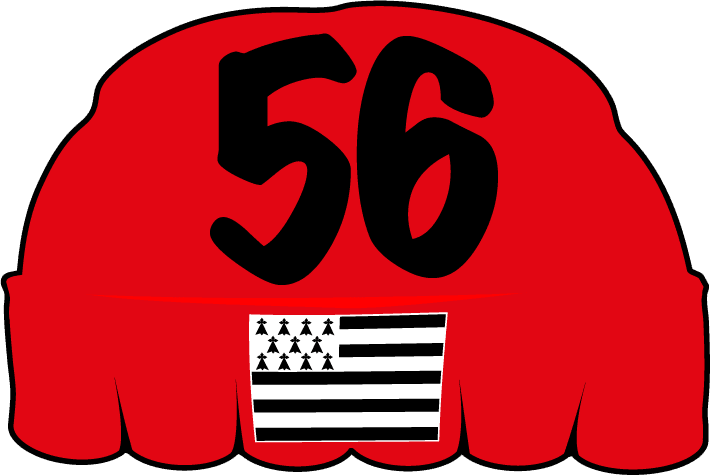 Autocollant Bonnet Rouge Drapeau Breton n° de Département - Autocollant BZH