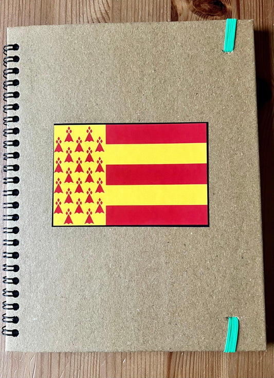 Autocollant Drapeau Pays Bigouden - 10 cm x 6,66 cm - Vinyl de qualité - Fabriqué en Bretagne - Autocollant BZH