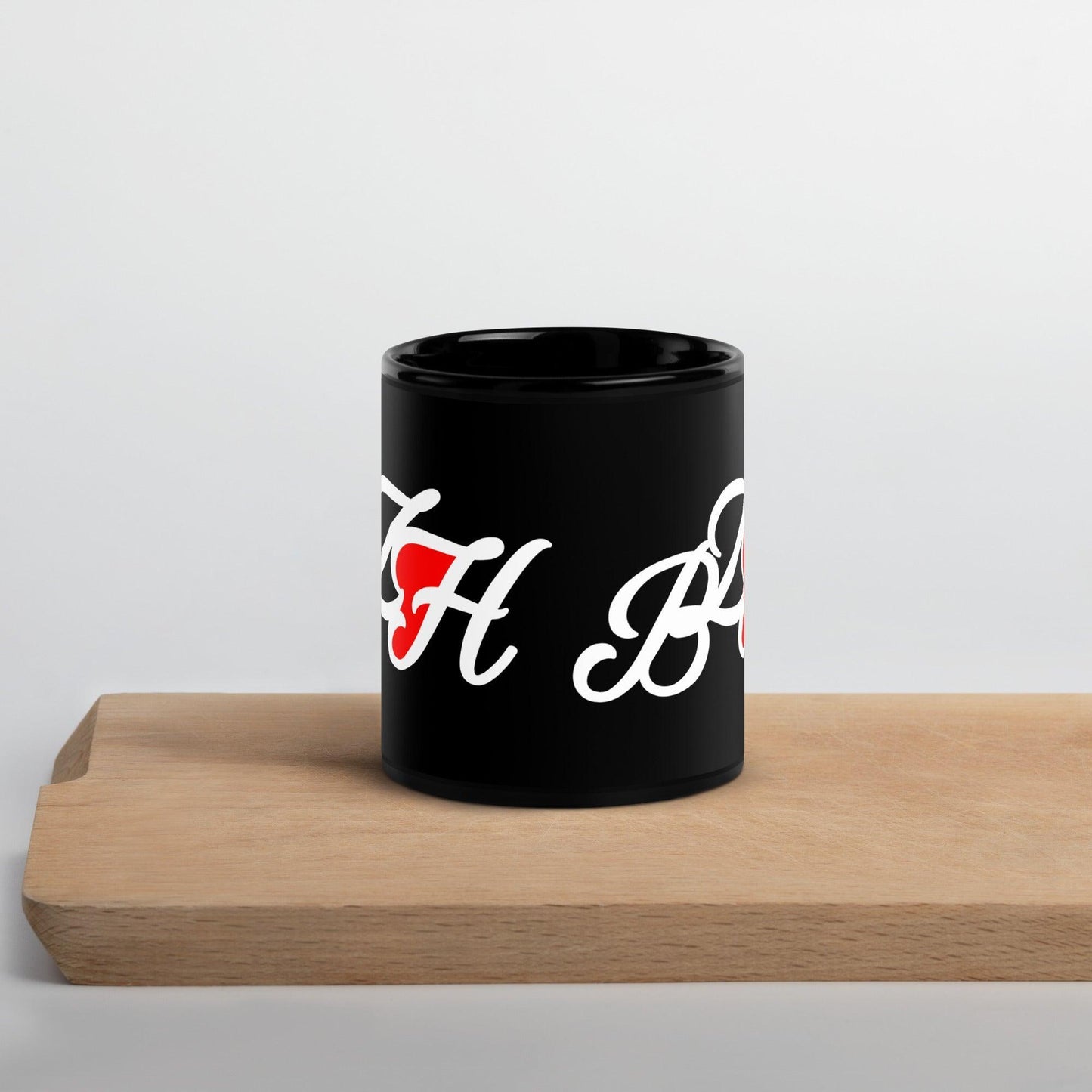 Mug Breton Bzh Coeur, brillant noir