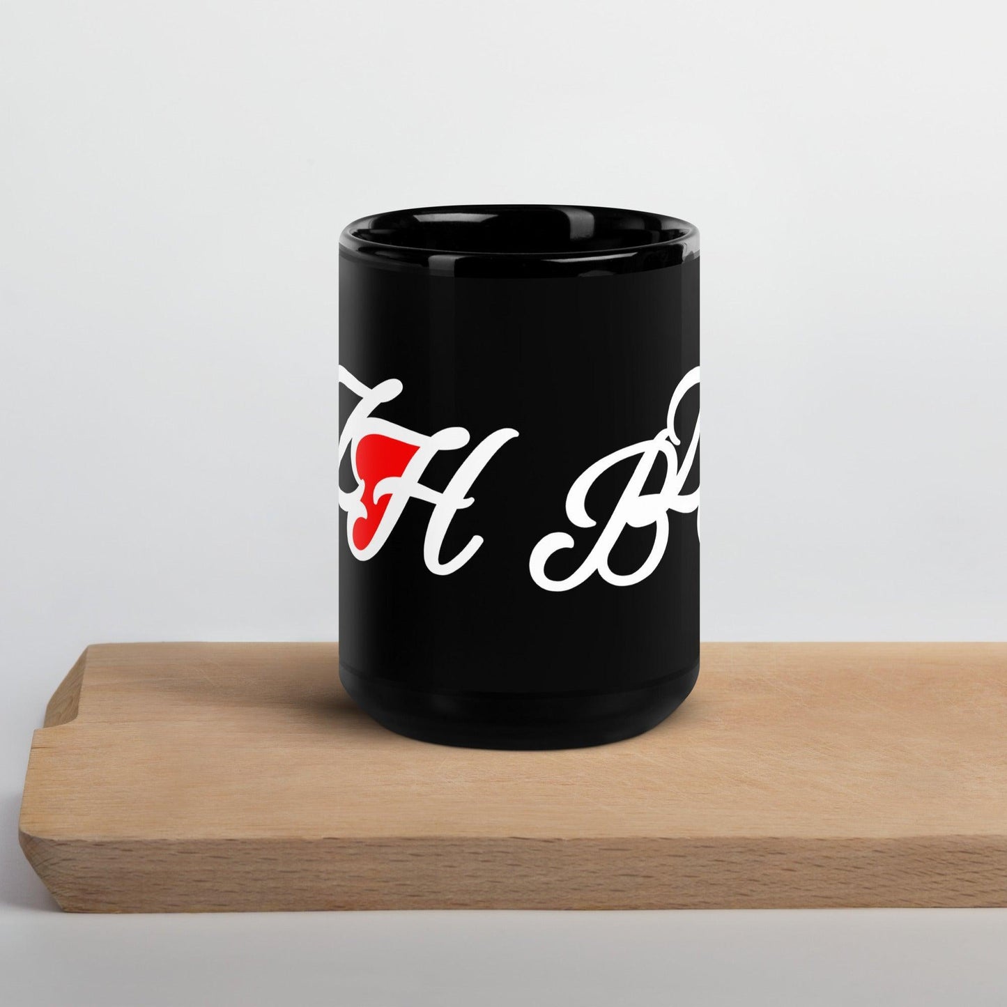 Mug Breton Bzh Coeur, brillant noir