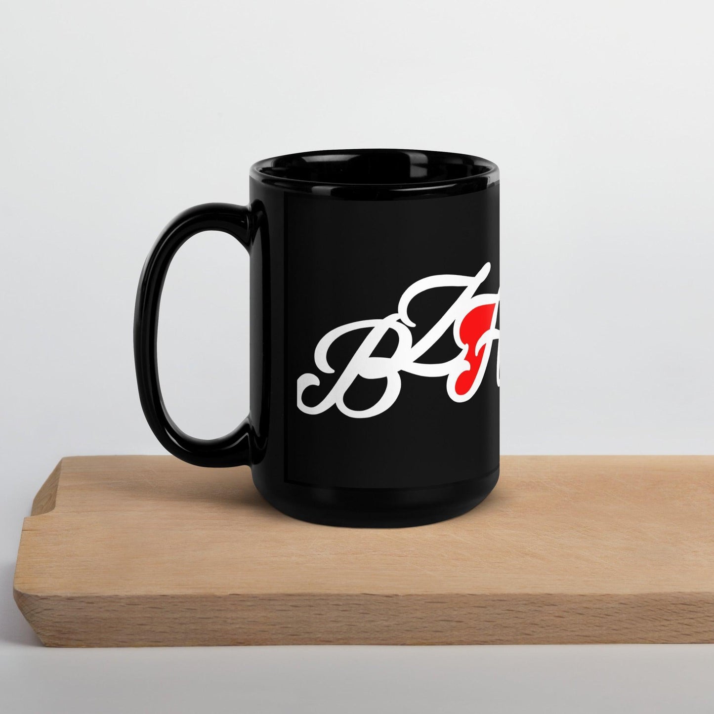 Mug Breton Bzh Coeur, brillant noir - Autocollant BZH