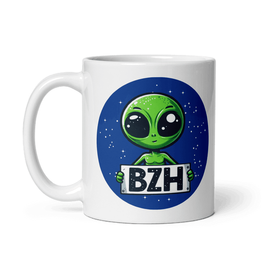 Mug Alien BZH : Adoptez l'extra-terrestre breton ! - Autocollant BZH