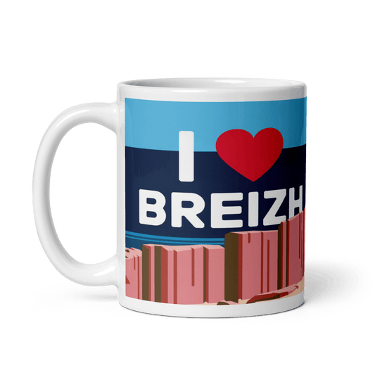 Mug Blanc I Love Breizh - Autocollant BZH