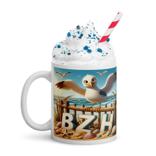 Mug en Céramique Goeland Plage BZH - Autocollant BZH