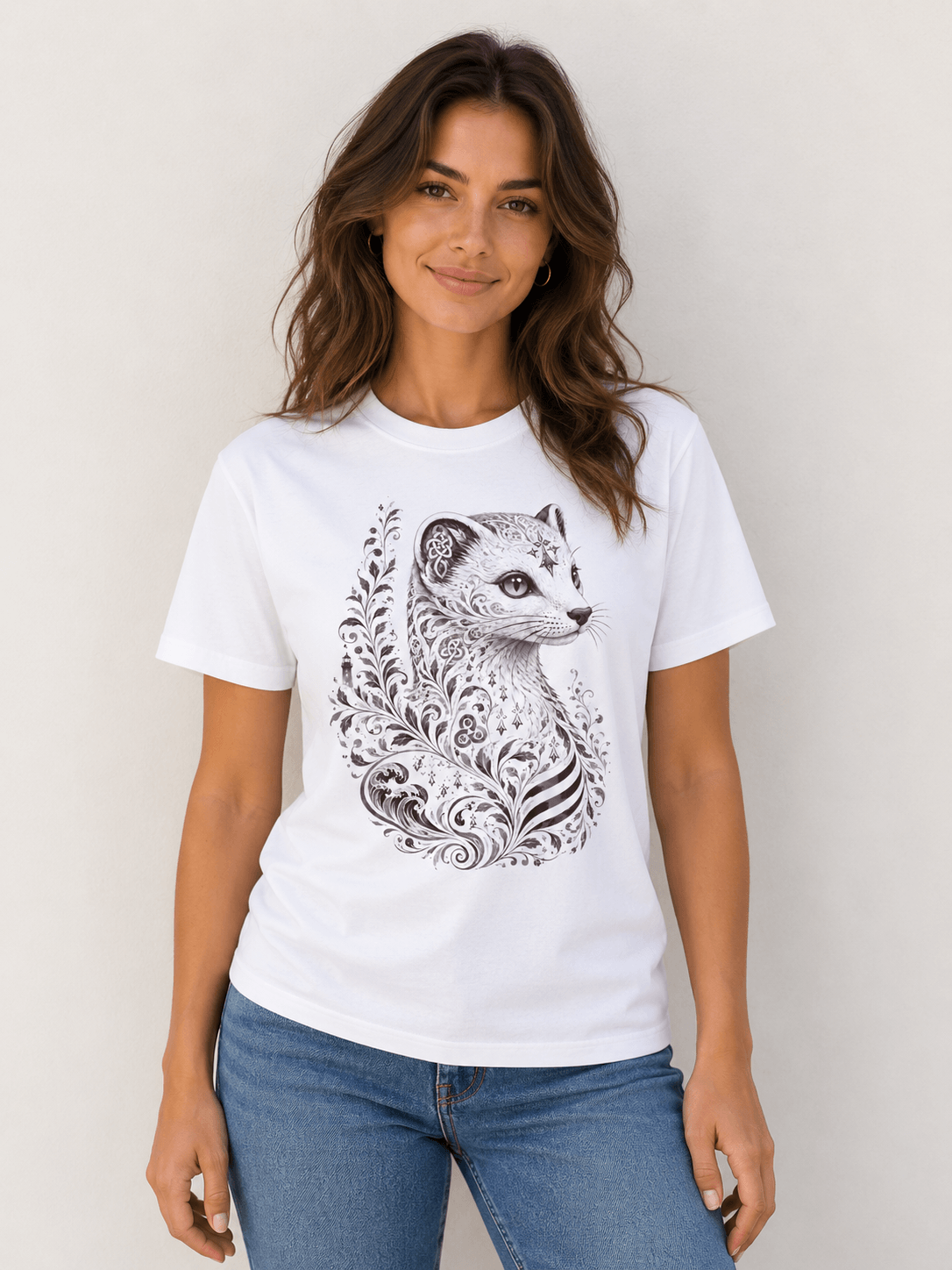 T-shirt bio Hermine Noir & Blanc de Bretagne S-5XL