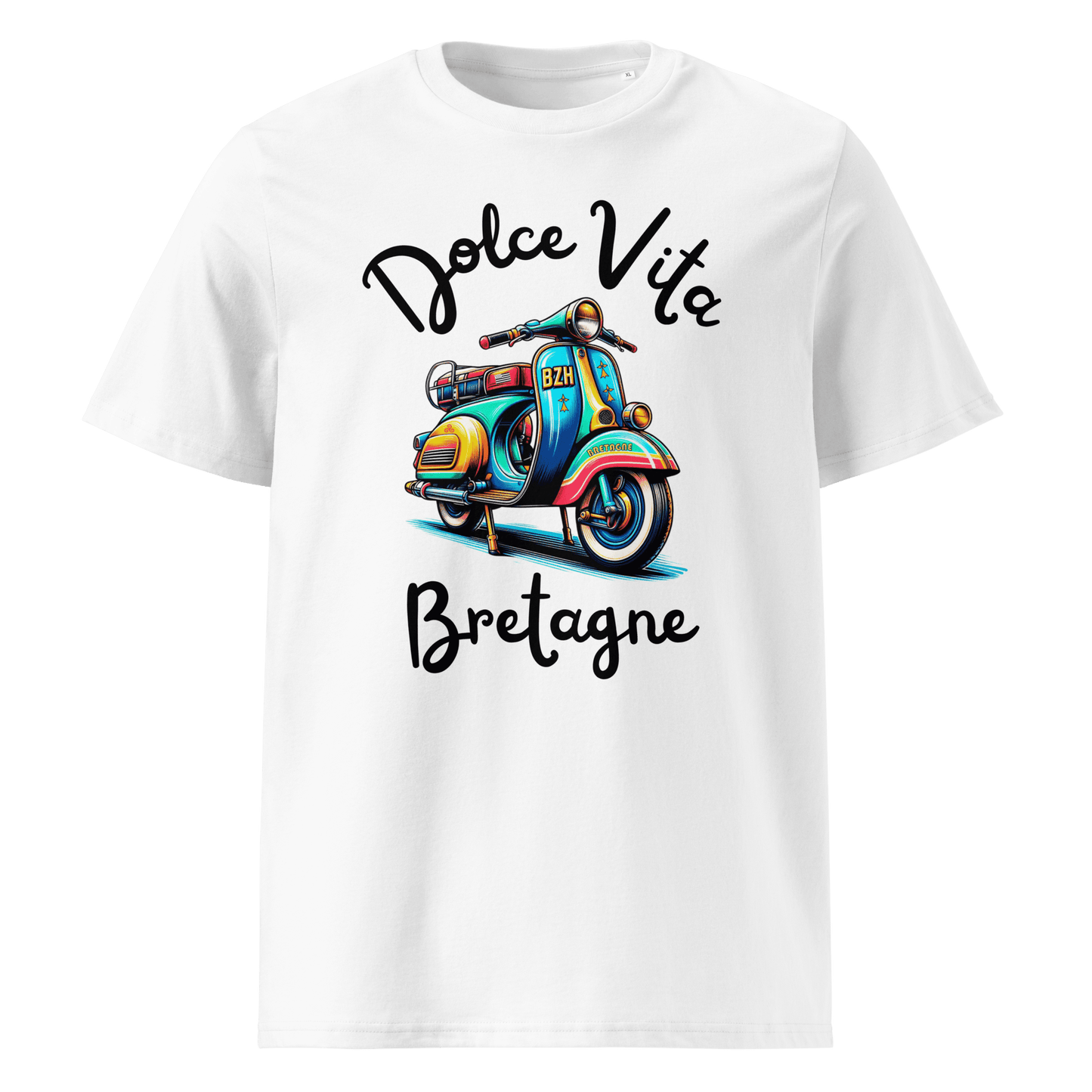 T-shirt Dolce Vita Bretagne en coton biologique - Autocollant BZH
