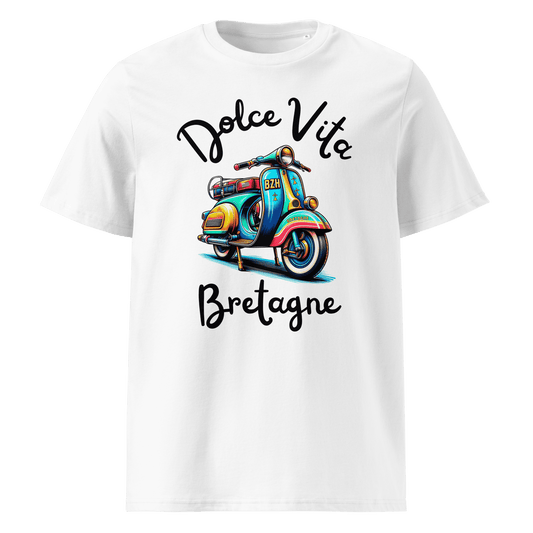 T-shirt Dolce Vita Bretagne en coton biologique - Autocollant BZH