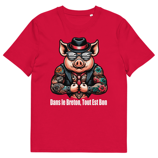 Tee-Shirt Cochon Breton Tout est Bon - Autocollant BZH