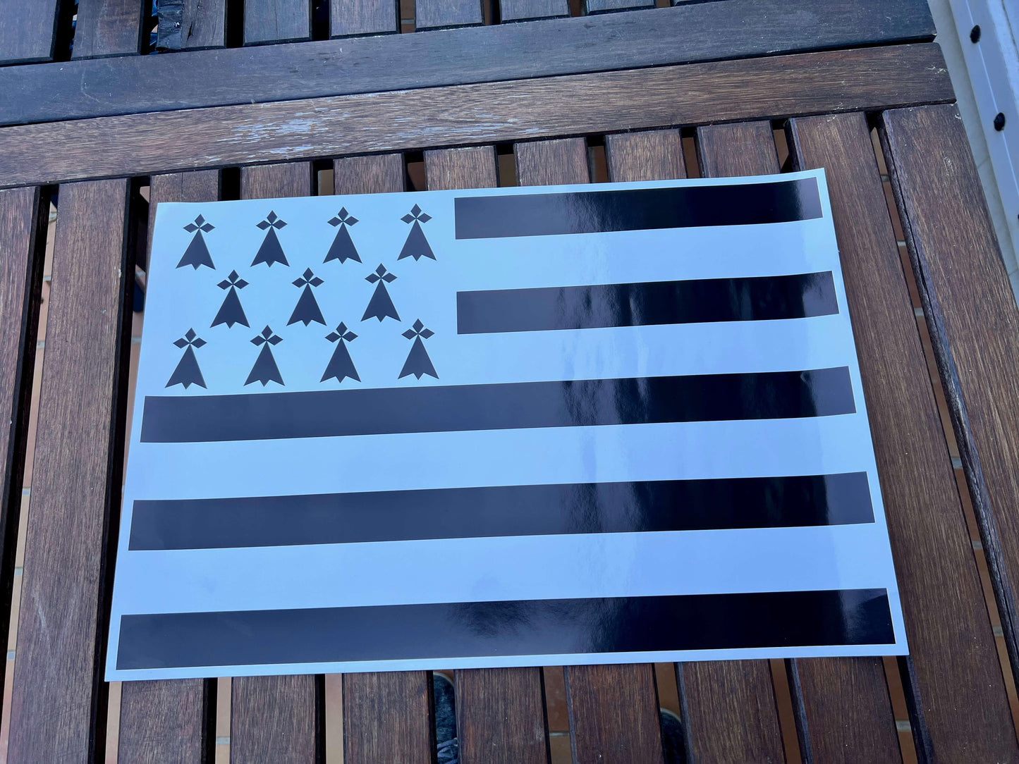 Très grand autocollant drapeau breton - 3 tailles disponibles - Autocollant BZH