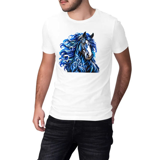 T-shirt Cheval Vagues Bretonnes – Blanc – Coton bio