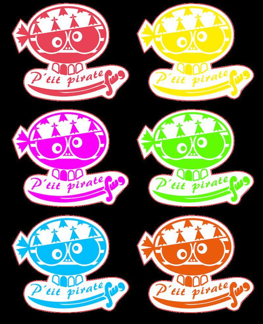 6 Autocollants P'tit Pirate Breton - Autocollant BZH