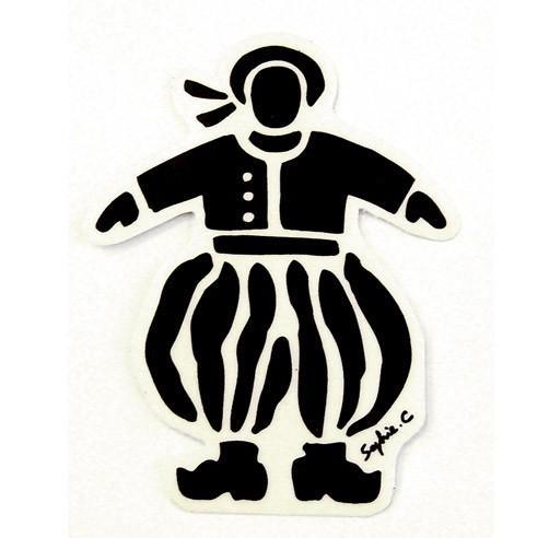 Autocollant bigouden garçonnet couleur noire - Autocollant BZH