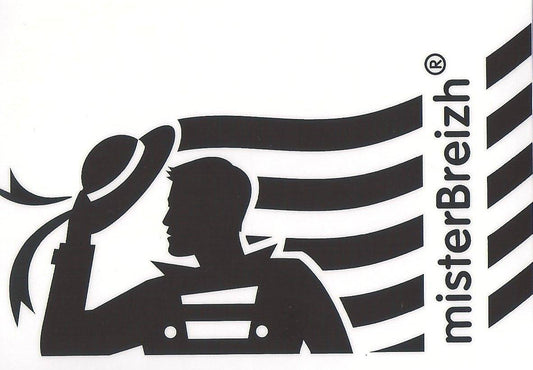 Autocollant blanc Drapeau Breton Mister Breizh - Autocollant BZH