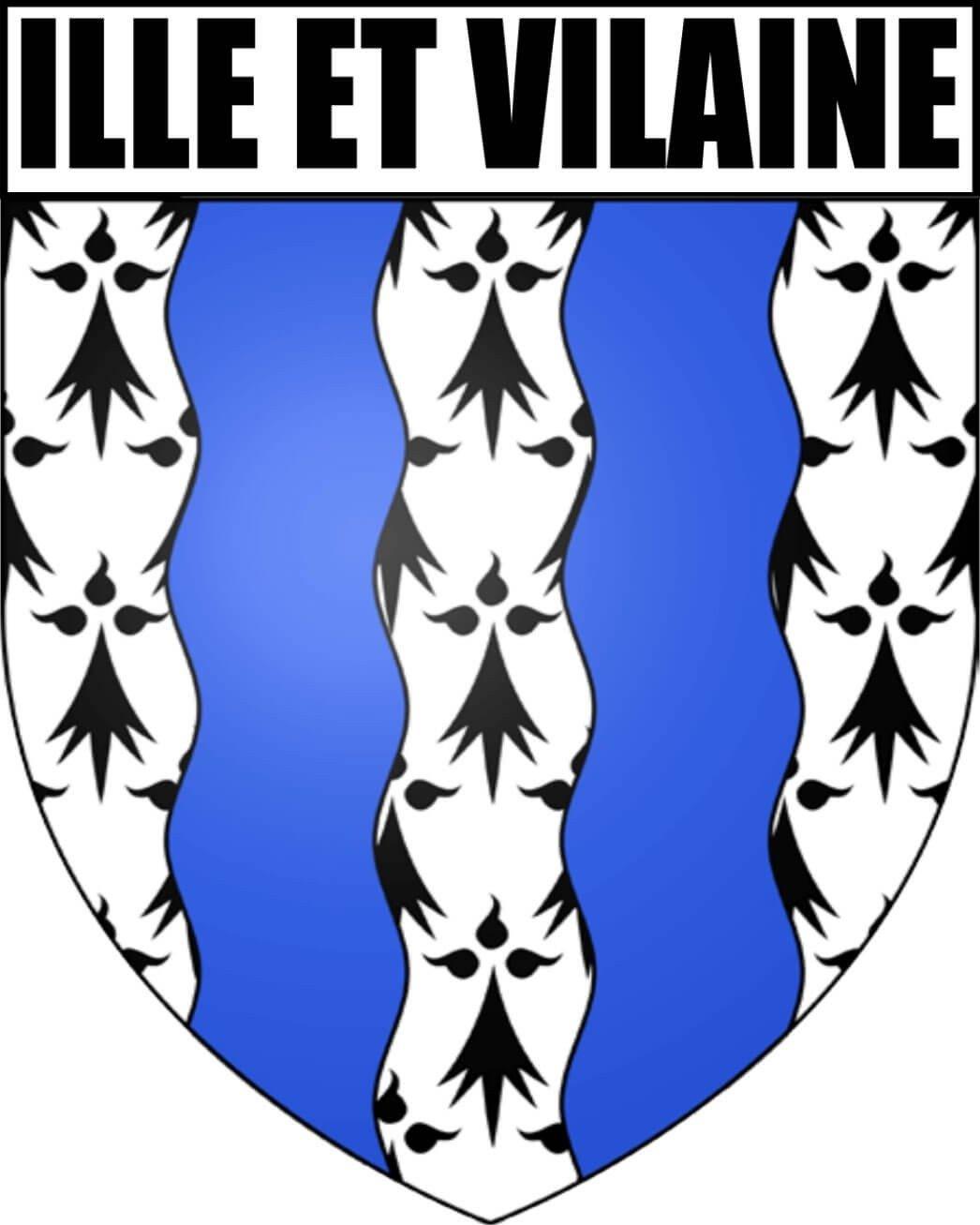 Autocollant Blason Département de l'Ille et Vilaine - Autocollant BZH