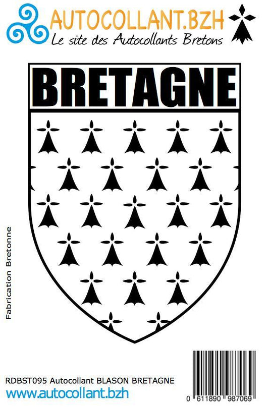 Autocollant Blason Historique BRETAGNE - Autocollant BZH