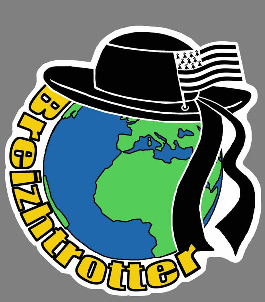 Autocollant BREIZH TROTTER : Affirmez votre fierté bretonne et votre amour du voyage ! - Autocollant BZH