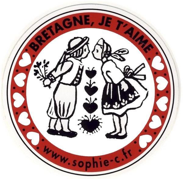 Autocollant Bretagne je t'aime Sophie.C - Autocollant BZH