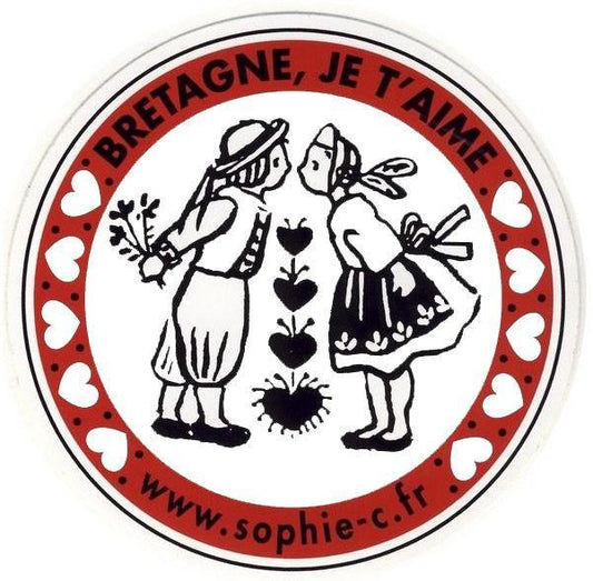 Autocollant Bretagne je t'aime Sophie.C - Autocollant BZH