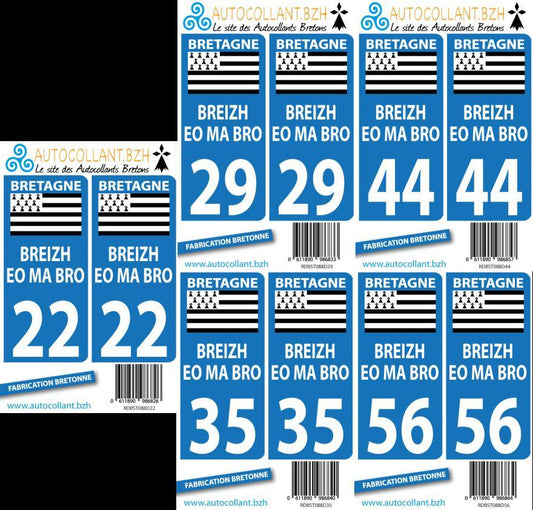 Autocollant Bretagne Plaques Voiture Breizh Ma Bro - Drapeau Breton - Autocollant BZH